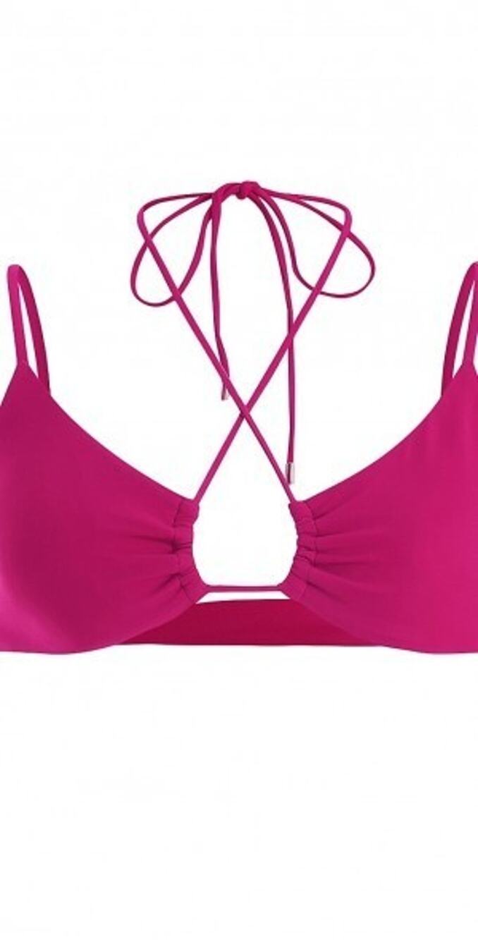 ANDIE Women's L The Casablanca Top Magenta Bikini AT316 Tie Back Adjustable NEW